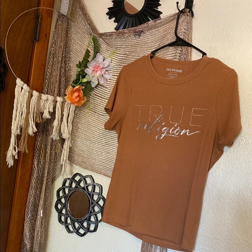 True Religion Brown Short Sleeve T-Shirt